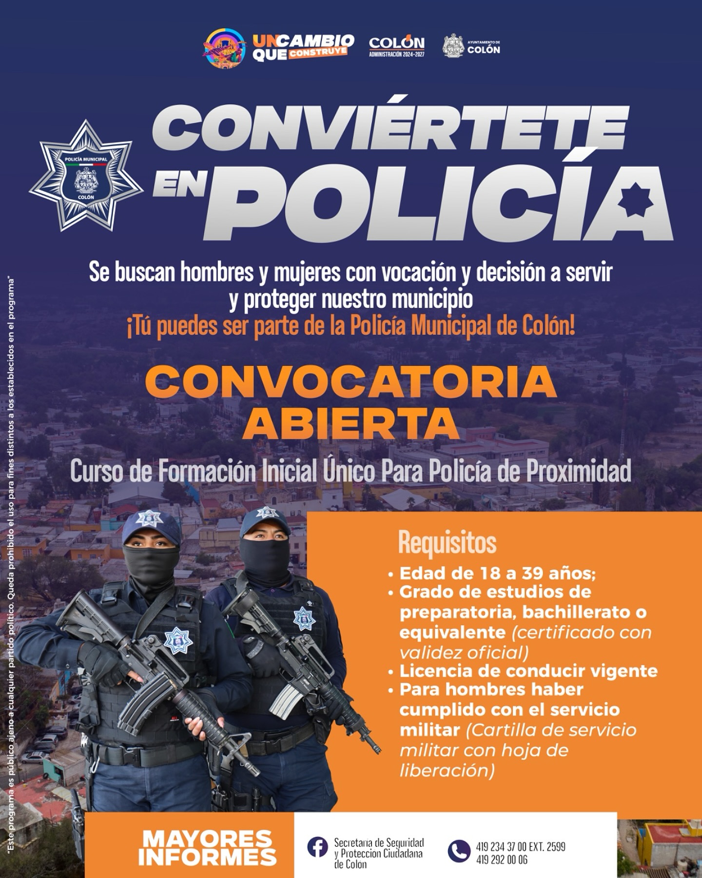 Convocatoria Policía Municipal de Colón
